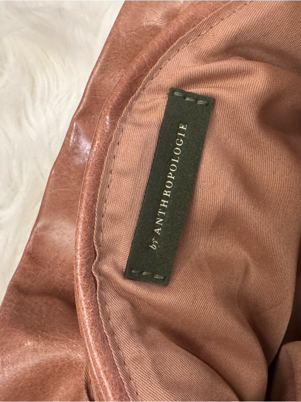 Anthropologie Mauve Blush Tan Brown Shoulder Bag with Gold Chain Strap - Picture 3 of 8